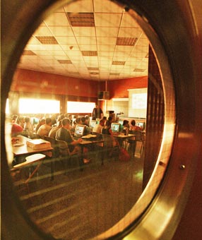 Students in their classroom.